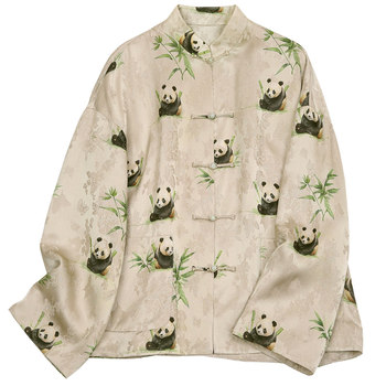 Feiyitang Chinese Retro Improved Jacquard Fabric Loose Double-Breasted Autumn Stand-Up Collar Jacket Tang Suit Women's Top