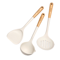 Silicone Pan Spade Suit Fried Vegetable Shovels Kitchenware Full Soup Spoon Nonstick Pan Special High Temperature Resistant Leaky Spoon Rice Spoon 1102