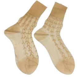 Women's peony nylon stockings old-fashioned loose socks for the elderly high-end nylon silk jacquard cabron stockings short stockings