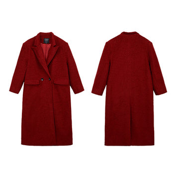 2.0小众设计 百搭绵羊毛呢子大衣女秋冬新款长款毛呢外套