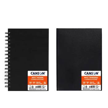 French Canson Constain Hardcover Blank Sketchbook for Art Students, Comic Design, Special Sketch Paper, 4K Spiral Notebook, 16K Marker and Colored Pencil Student-Specific 160g Portable Sketchbook