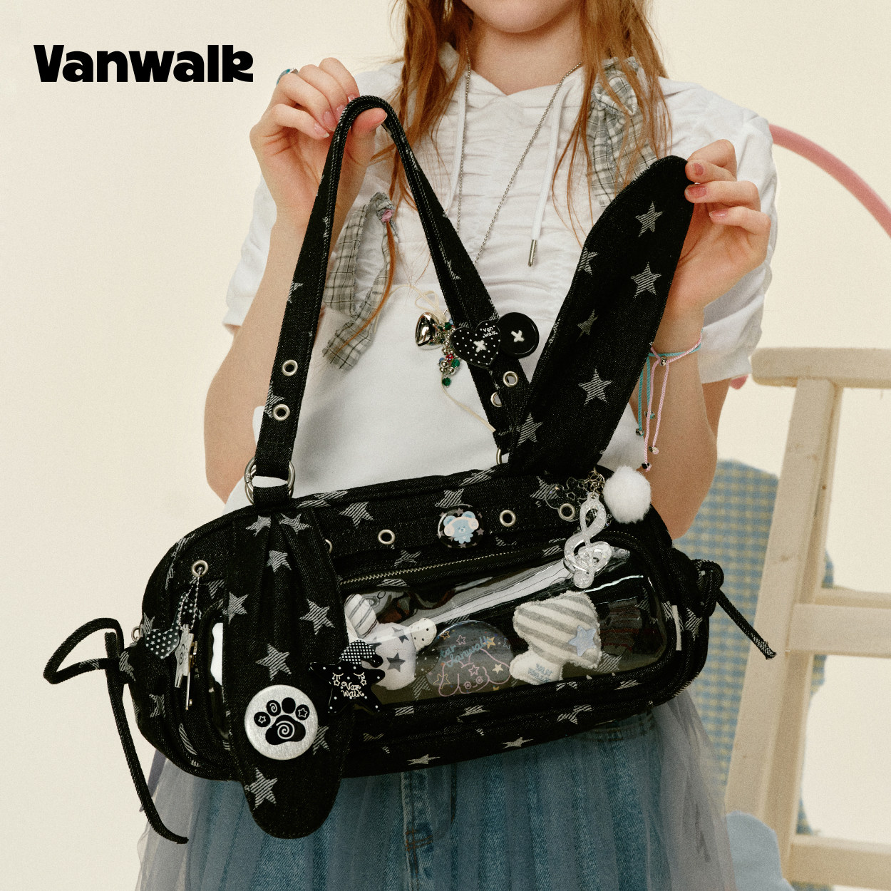 VANWALK gulugulu Niche Anime Style Small Size Ita Bag Shoulder Bag for Commute and Everyday Use, Women's Handbag