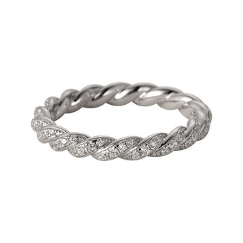 Sutu 925 silver twist flower ring simple temperament niche