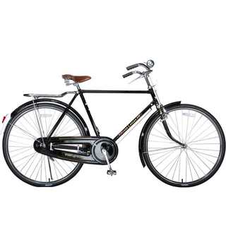 正品保证凤凰上海28寸传统老式老款复古邮政邮电杆闸带货架自行车