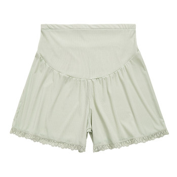 ກາງເກງຄວາມປອດໄພແມ່ຍິງຖືພາ summer ultra-thin loose ice silk leggings anti-light shorts high waist large size pregnancy women summer dress