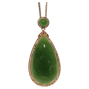 Original design jade gold inlaid jade necklace for my wife