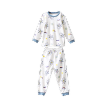 Beepethes Childrens Pajamas Summer Thin Cotton Boys and Girls Home Clothes Baby Square Clothes Air Conditioning