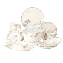 2023 new bowls and plates home set high-end light luxury Jingdezhen ceramics Chinese bone china bowls and plates tableware housewarming
