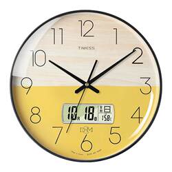 Timess Clock Wall Clock Living Room 2025 New Model Home Wall-Mounted Simple Silent Electronic Punch-Free Light Luxury Clock