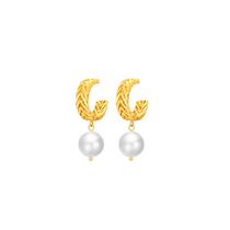 (Self-operated) daisy beauty braided pearl earrings womens s925 silver needle personalized fashion earrings gift