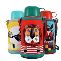 (Self-operated) tiger childrens thermos cup with double lid and straw plug MBR-S06G 600ml lanyard