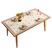 Fan-style light and luxurious silicone table cloth waterproof and oil-free anti-burn and burn-proof rectangular table tea table protection mat