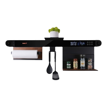 Sharp Point Kitchen Storage Rack Condiment Rack Clock Audio Weather Humidity Gas Alert Multifunctional Storage Rack