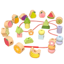 Puzzle infants and young children string beads and thread rope concentration training building blocks toys for babies 1 to 2 years old 3 boys and girls 4