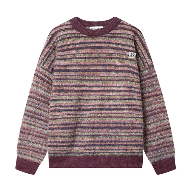 Mr. Jiangnan's autumn and winter gradient round neck long and short sweater