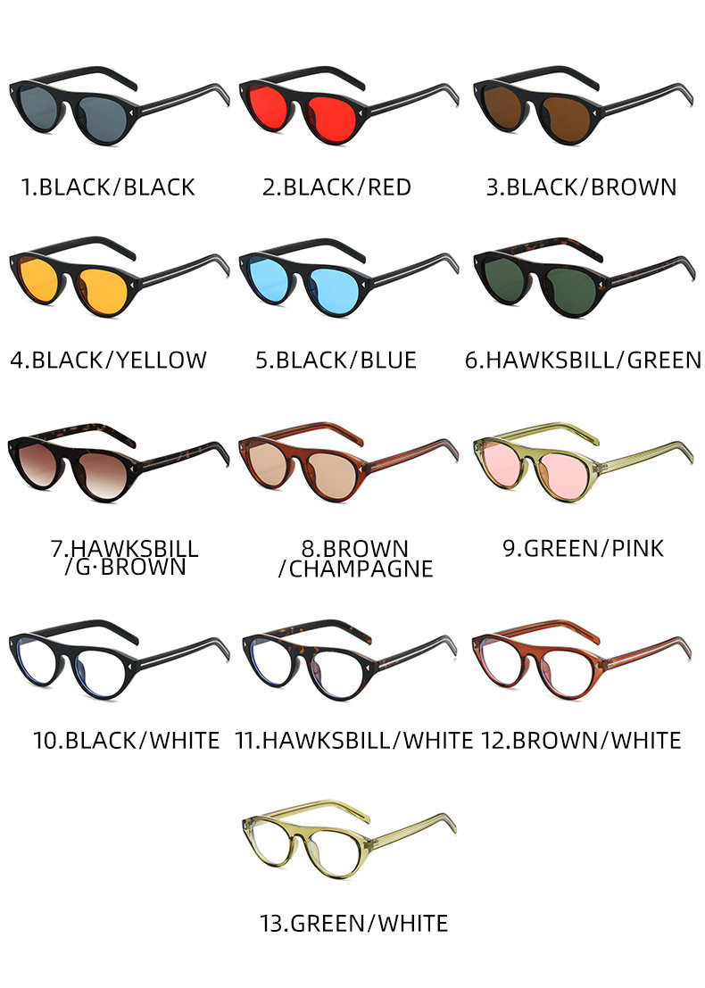 Cat-eye Studded Sunglasses For Men, Sleek Black Frame With Lenses_voghion.com