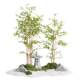 Simulated bamboo interior decoration partition screen retaining wall