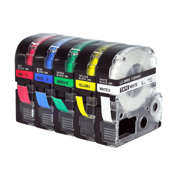 Jin gong label machine ribbon 12mm white background with black characters
