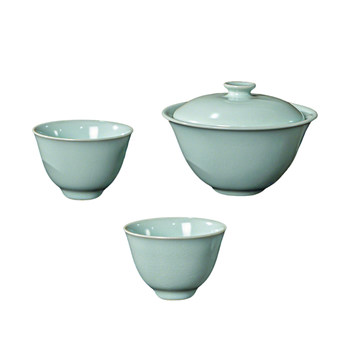 Dou li tea set, one bowl and two cups, travel tea set