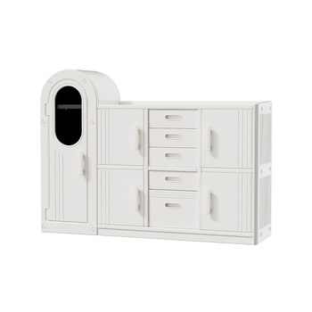 Children's toy storage cabinet baby classification storage shelf feeding table wardrobe integrated space capsule storage cabinet