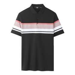 HLA/Heilan House light business contrast striped short-sleeved polo shirt 24 spring and summer style new lapel cool-sleeved men