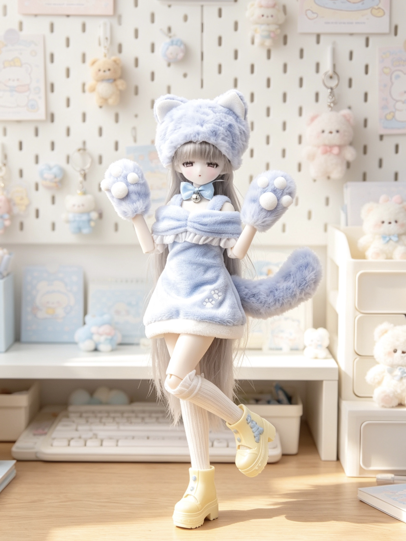 Mi Tian รุ่นที่สี่ เสื้อผ้าตุ๊กตา Blythe 6 ชิ้นพิเศษ Ob22/Ob24 สามารถสวมใส่ได้โดยเด็กเล็กหกคน Azone ชุดหน้าม้าเต็มศีรษะ