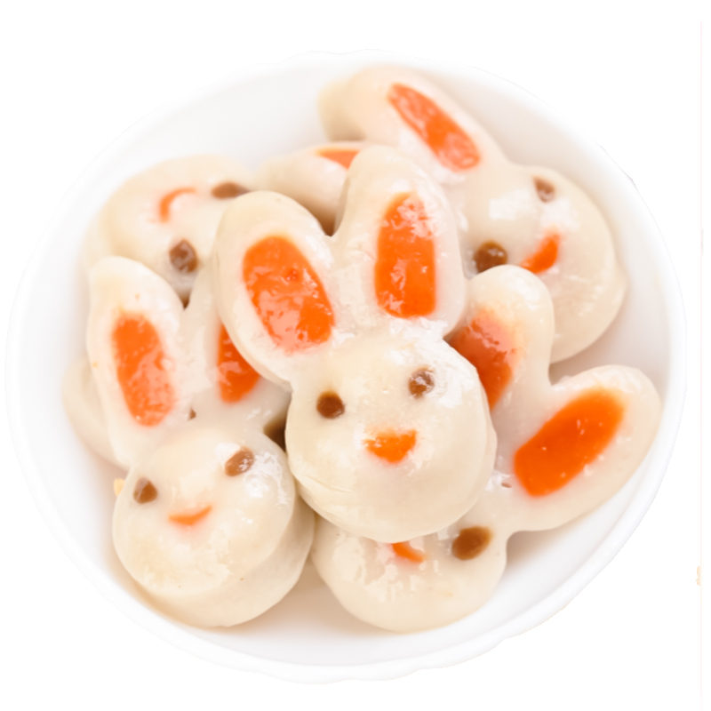 Cute cartoon ingredients for fish plate hot pot fish balls