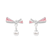 (Self-operated) Lola Rose Gemstone Ribbon Series Earrings Sweet Style Gemstone Earrings