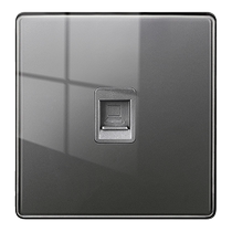 Type 86 concealed Gigabit network port computer panel plexiglass gray straight-through head Category 6 network cable socket