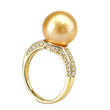 11-12mm 925 silver seawater pearl ring south sea gold pearl silver open ring diversity hair one