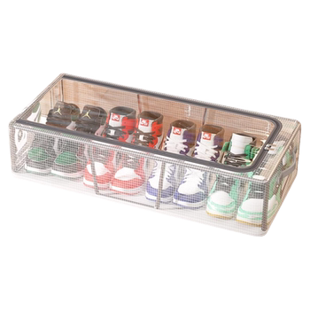 Foldable storage artifact transparent shoe box