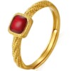 Chaohongji Zhenjin twelve-color gold ring pure gold ring hand ornaments ancient method gilded birthday gift porphyrin