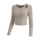 Gigt женская тонкая одежда для йоги с длинными рукавами и накладкой на груди