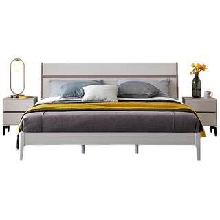 Modern simple high box storage bed solid wood Quanyou Home Furnishing