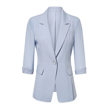 Cole Tier commuter suit jacket women's three-quarter sleeve temperament jacket splicing small suit small suit ແບບໃຫມ່