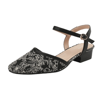 达芙妮包头凉鞋女款2024新款粗跟娘惹鞋女士新中式国风配旗袍鞋子