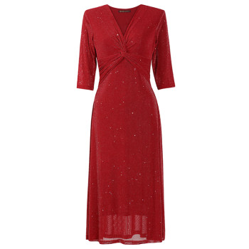 Stunning deep v-neck slim sequin temperament women's dress