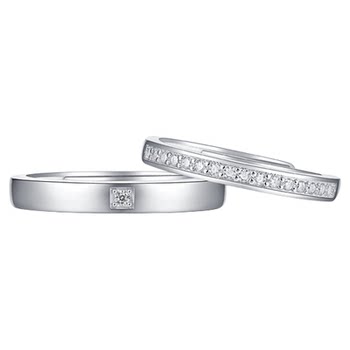 Dr moissanite diamond couple rings plated pt950 pair
