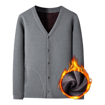 Winter middle-aged and elderly peoples velvet thickened thermal underwear cotton-padded jackets middle-aged mens dads clothing home clothes cotton-padded jackets