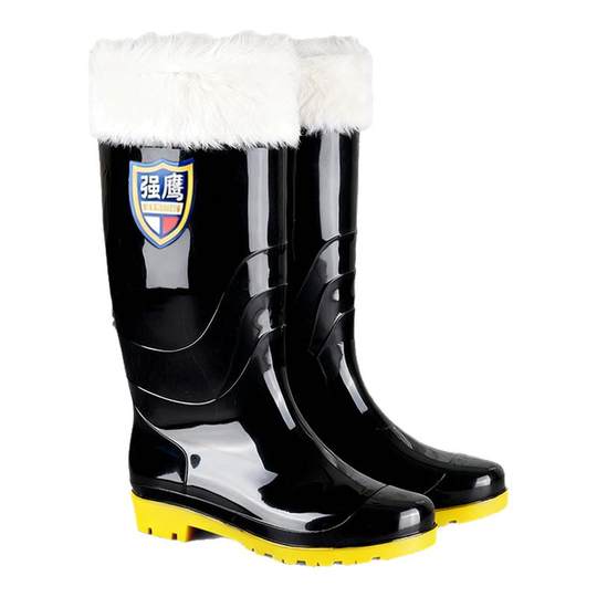 棉雨鞋冬天加绒加厚保暖水鞋防滑 冬季胶鞋长筒男士冬款防水雨靴