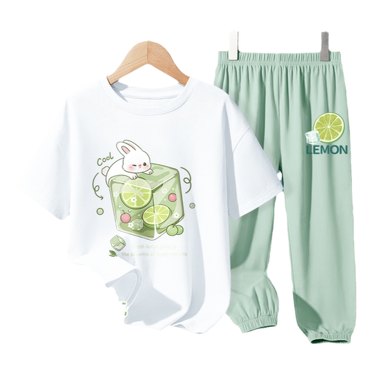 真维斯女童套装夏款儿童夏季纯棉短袖大童装2025新款女孩夏装衣服