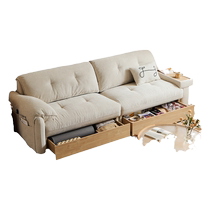 Lins Home Modern Simple Imitation Cotton and Linen Fabric Sofa Living Room Elephant Ear Sofa Storage Lins Wood Industry