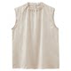 Shuiyunjian khaki pleated vest shirt women's elegant relaxed shirt old money style sleeveless top 2026 summer style