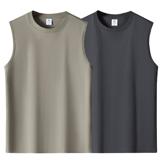 100%新疆纯棉背心男士t恤夏季宽松运动健身坎肩跨栏无袖打底汗衫