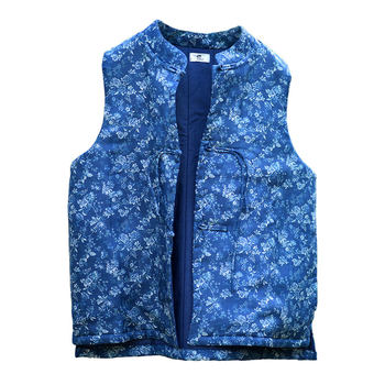 24 Spring, Autumn, and Winter New Chinese Style Cotton Vest, Vintage Loose Padded Vest, Ethnic Style Buttoned Pure Ramie Cotton Vest