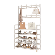 Shoe rack multi-layer home door simple shoe cabinet storage new 2024 hot style rental house with integrated clothes hanger