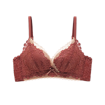 Zodiac Year Underwear Womens Lace Small Breast Gathering No Wire Rings Reducing Secondary Breasts and Preventing Sagging Red Snake Year Wedding Bra