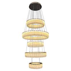 Large Chandelier for Duplexes, High-Ceiling Living Room Lamp, Light Luxury Crystal with a High-End Feel, Grand Villa Self-Built House Hollow Staircase Light