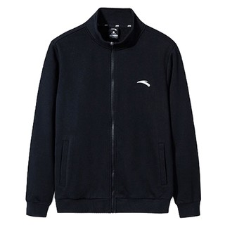 安踏外套男秋冬男款黑色薄款开衫卫衣中年夹克男装运动服针织上衣