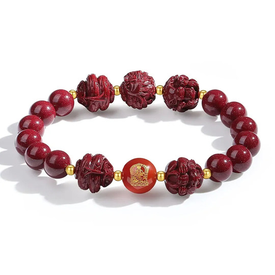 Cinnabar bracelet bracelet three-in-one six-in-one zodiac signs for men and women wear official flagship store body protection
